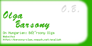 olga barsony business card